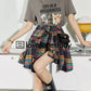 American Printed T-Shirt Check Skirt LLA0215