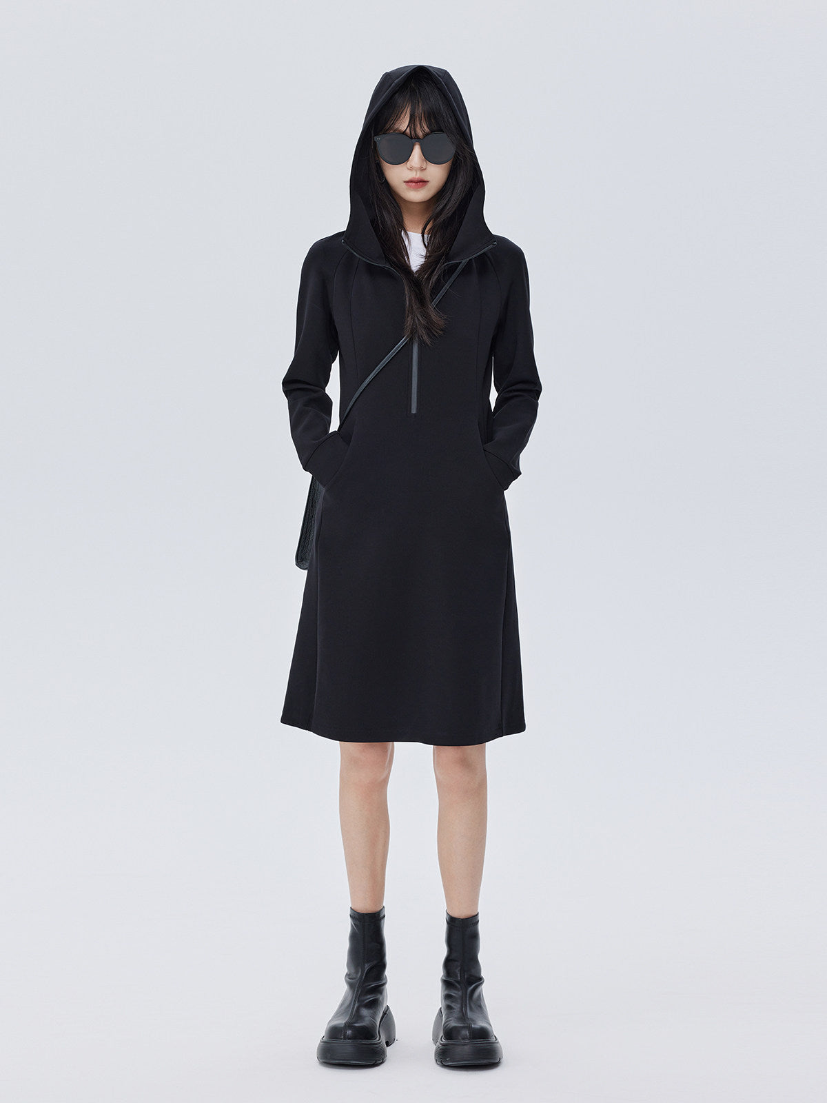Zip-Up Long Sleeve Dress SHN0017