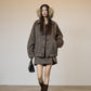 Vintage Mocha Brown Wool Jacket / Mini Skirt SUY0017