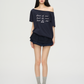 Navy Blue Double Layer Skirt PUC0017