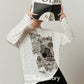 Casual Printed Long-Sleeve T-Shirt / A-line Mini Skirt LLA0664