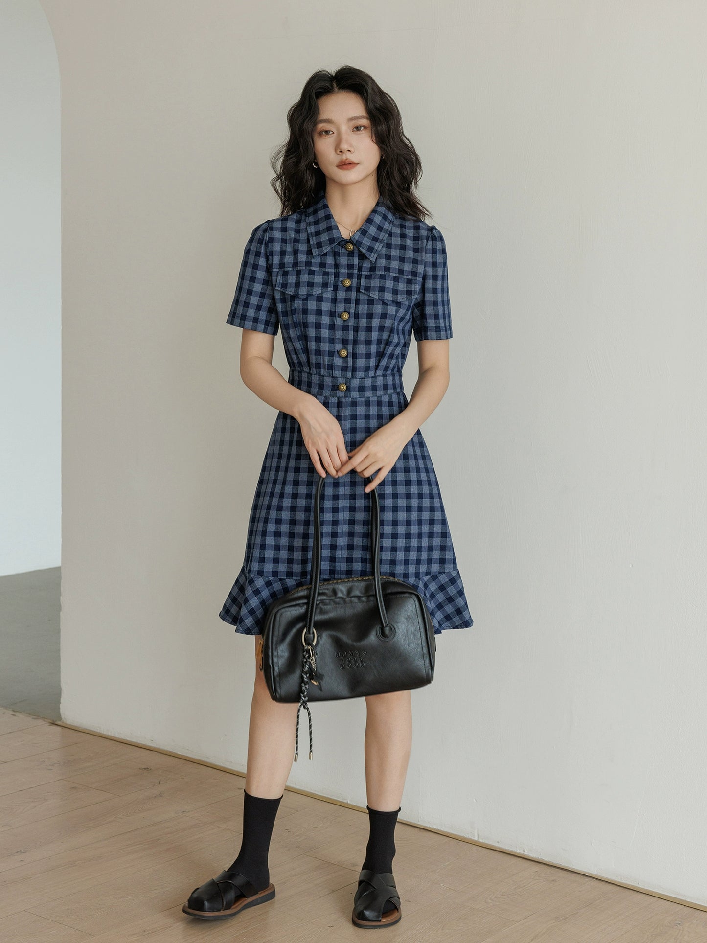 Paid Shirt Dress VAS0114