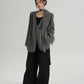 Collarless Wool Coat with Choker SRS0393