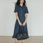 Floral Denim Shirt Dress VAS0088