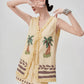 Palm Tree Embroidered Vest / Mini Skirt FER0247