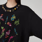 Crew Neck Embroidered Top FER0154