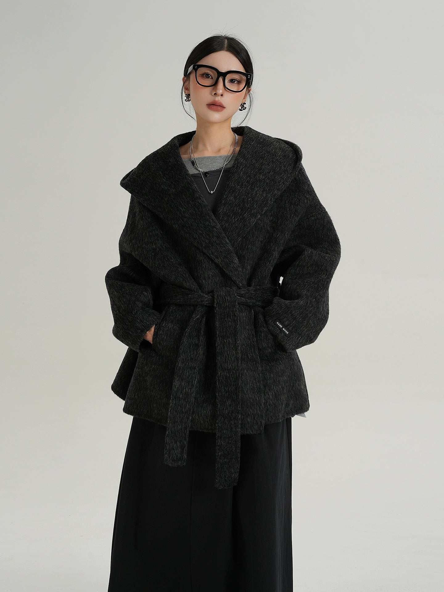 Open Collar Long Coat SRS0414