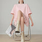 Pink Lace Docking T-Shirt Dress FER0212