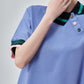 Color-Block Rib Asymmetric Neck T-shirt FER0245