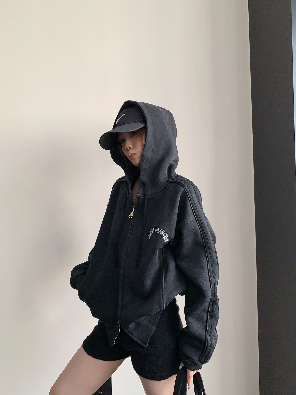 Side Line Double Zip Big Hoodie YLS1053