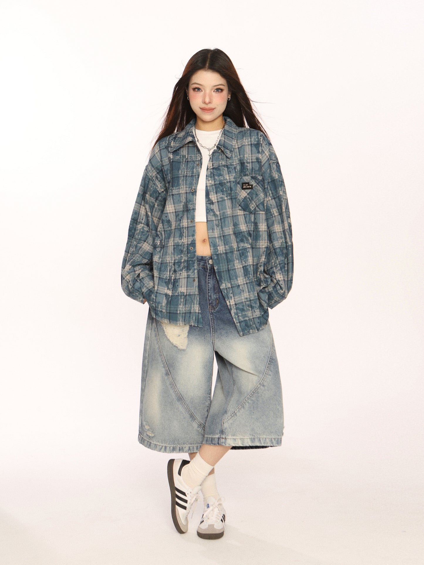 Retro Plaid Distressed Shirt BGS0044