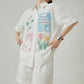 Flower Print Short Sleeve Shirt / Shorts FER0308