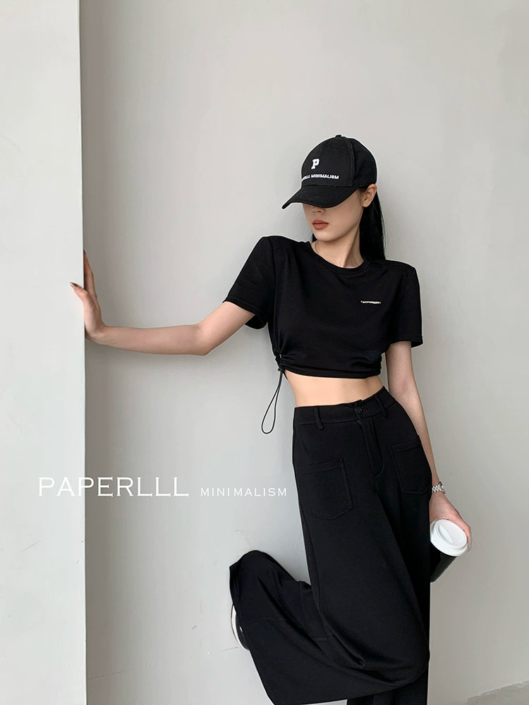 Drost Cropped Tops / High Waisted Wide Sweatpants PPR0004