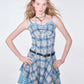 Blue Tiedye Waist Slim Dress ZZF0361