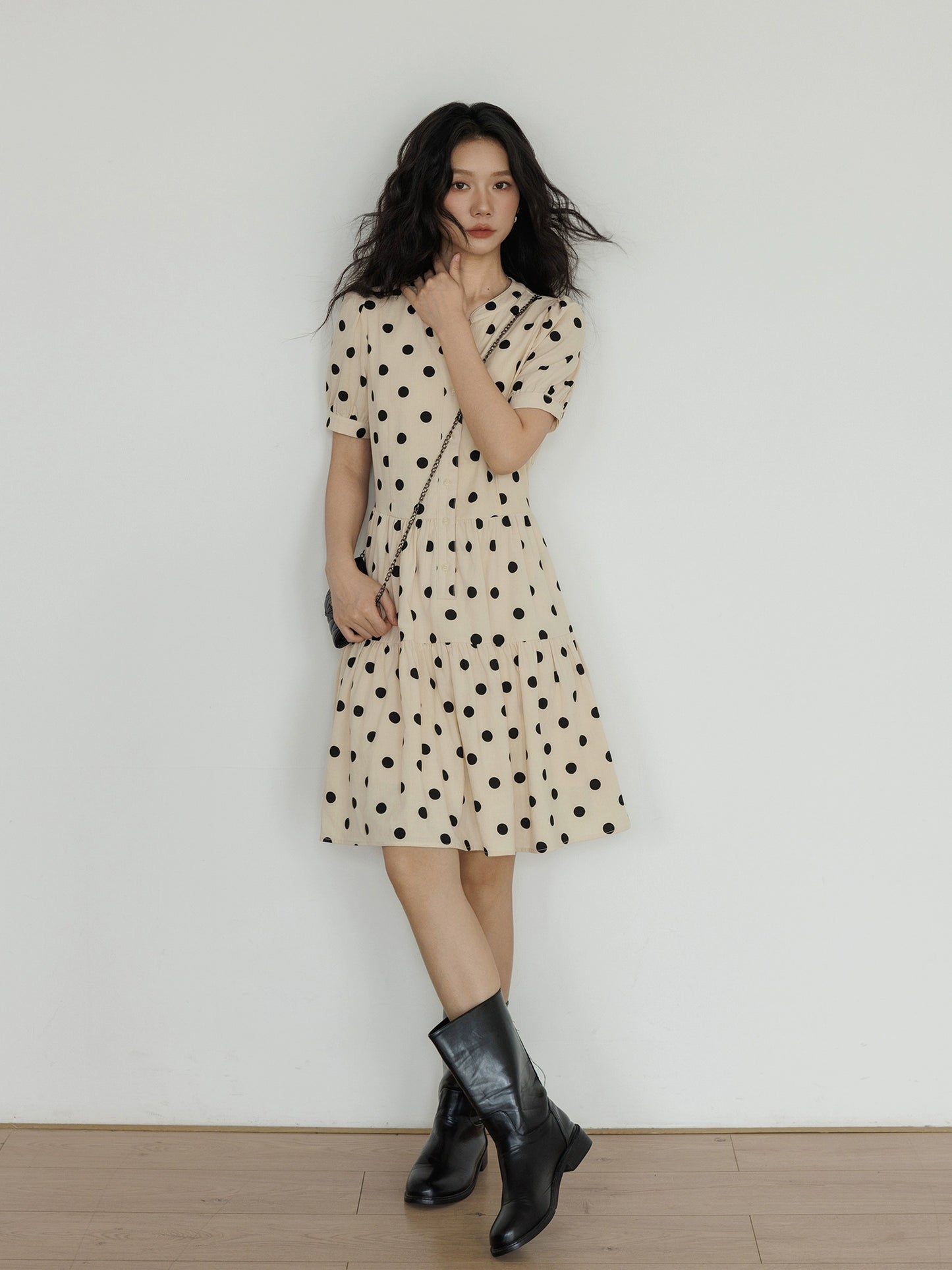 Polka Dot Tiered Dress VAS0105