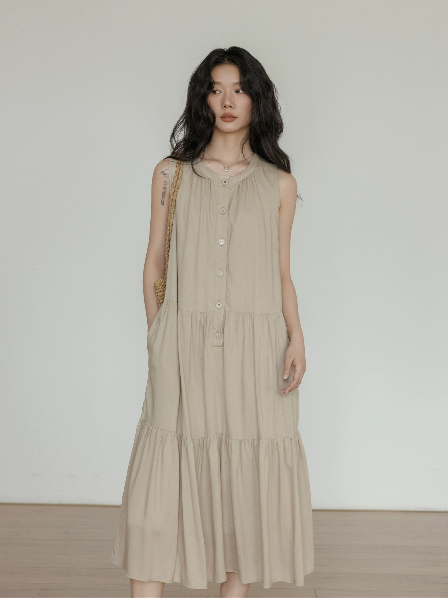 Tiered Gathered Long Dress VAS0119