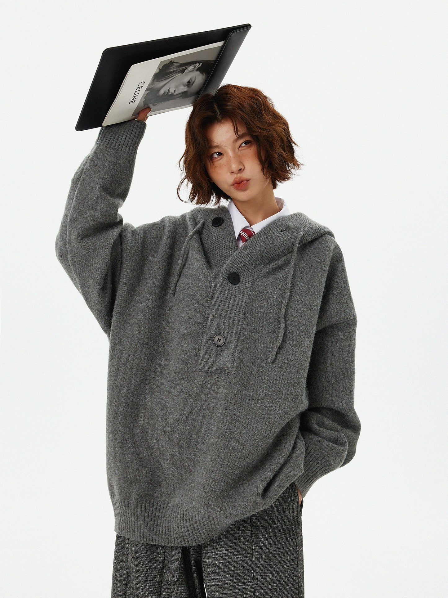 Half Button Knit Tops HGX0036
