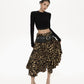 Leopard Asymmetrical Tiered Skirt ZRS0092