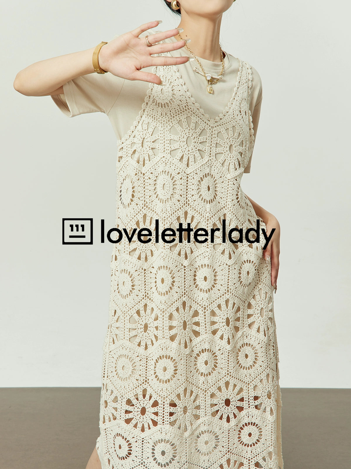 White Lace Crochet Vest / Tops LLA0184