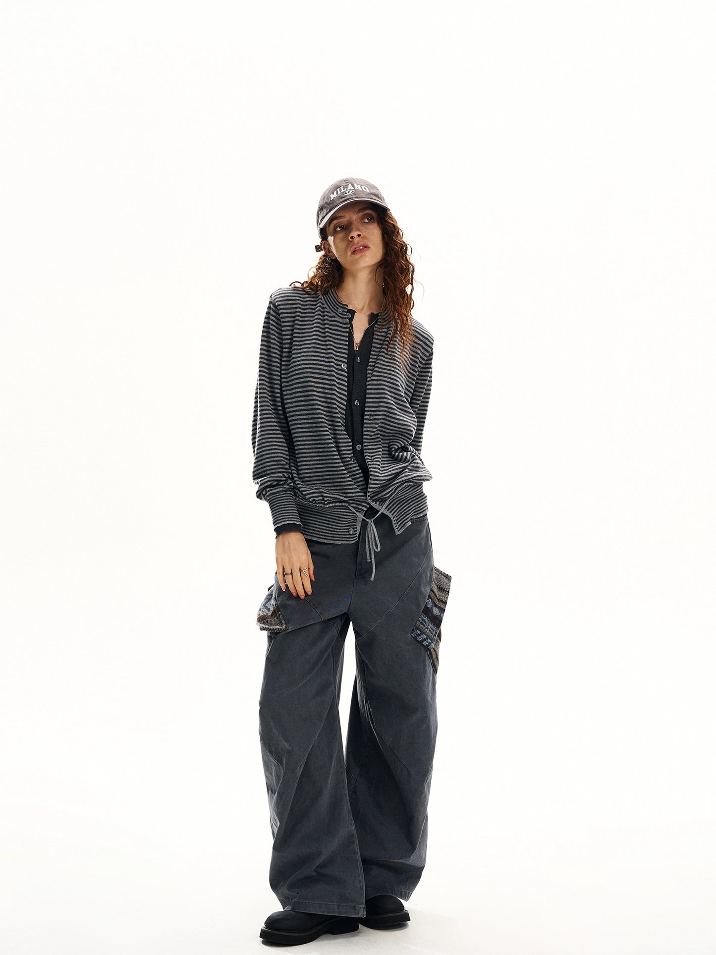 Stripe Two Piece Knit Sweater HGX0040