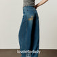 Tight Short-Sleeve T-Shirt / Pocket Print Denim Pants LLA0667