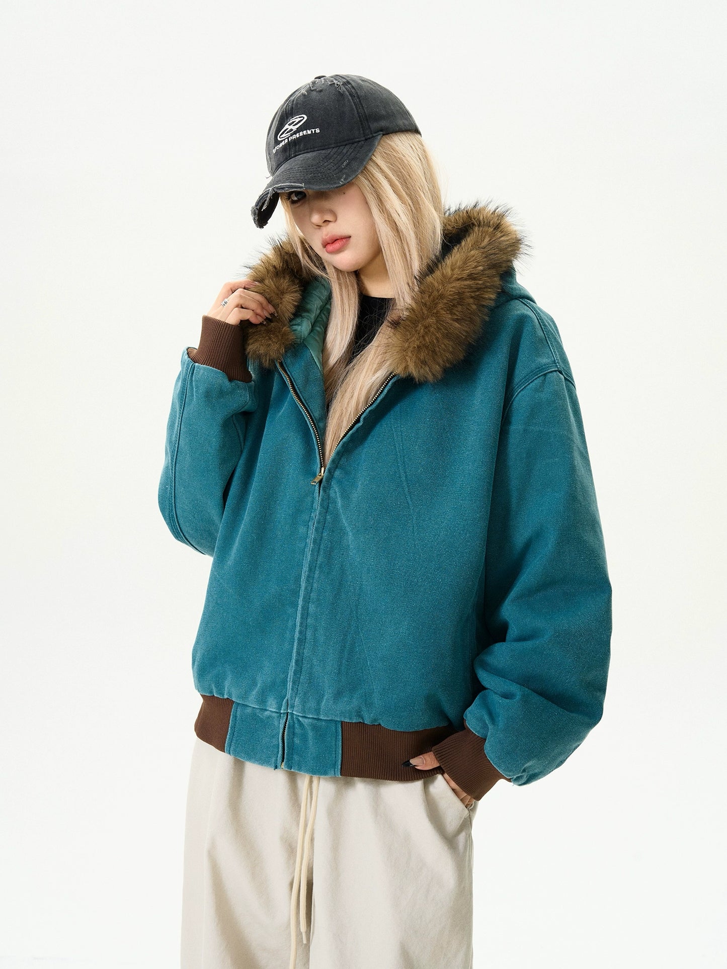 Fur Collar Short Cotton Coat MAD0011