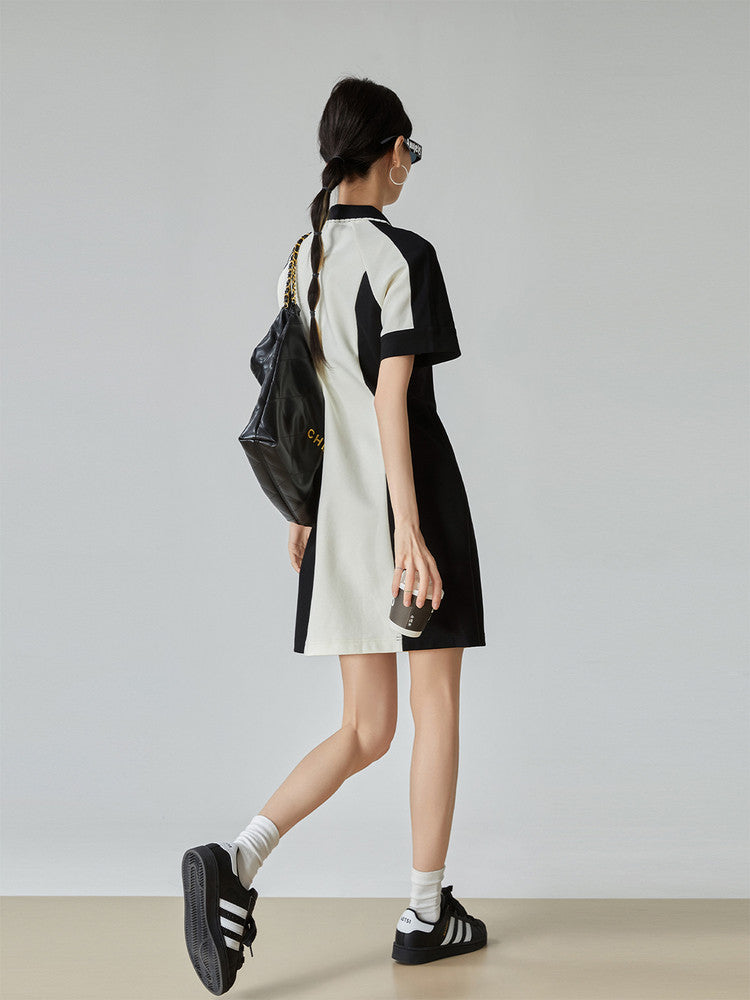 Bi-color Half-Zip Polo Dress FER0198