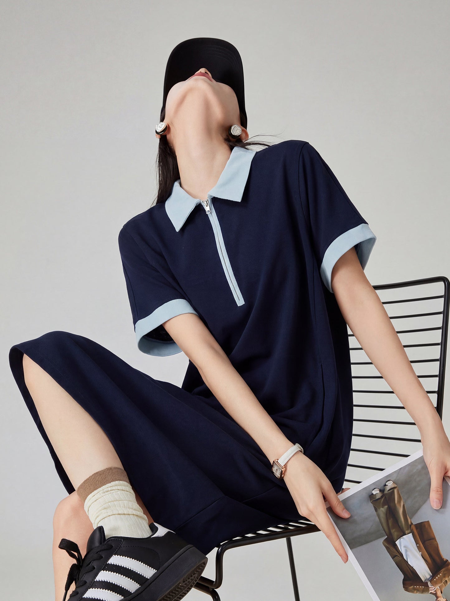 Polo Collar Short Sleeve Dress FER0208