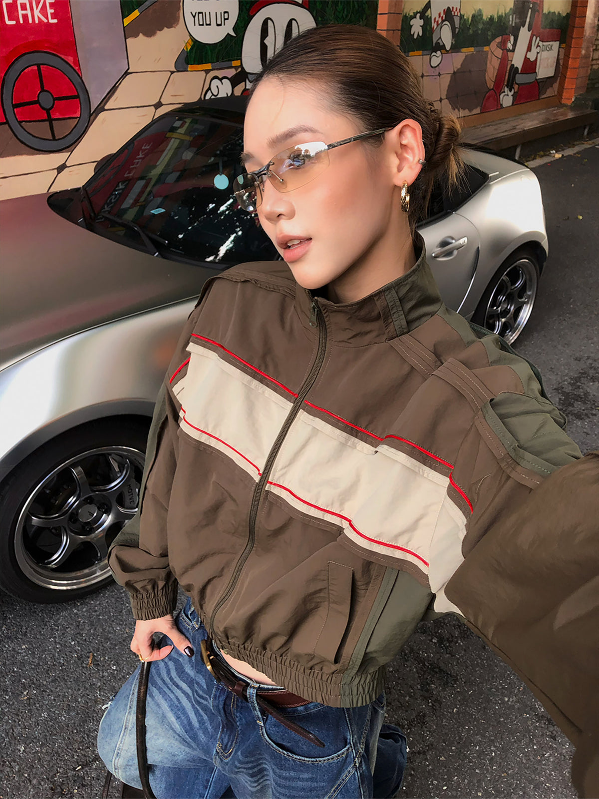 Cropped Color-Block Track Jacket WWP0015