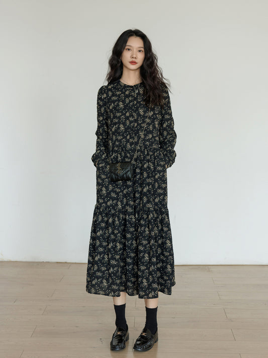 Round Neck Flower Dress VAS0004