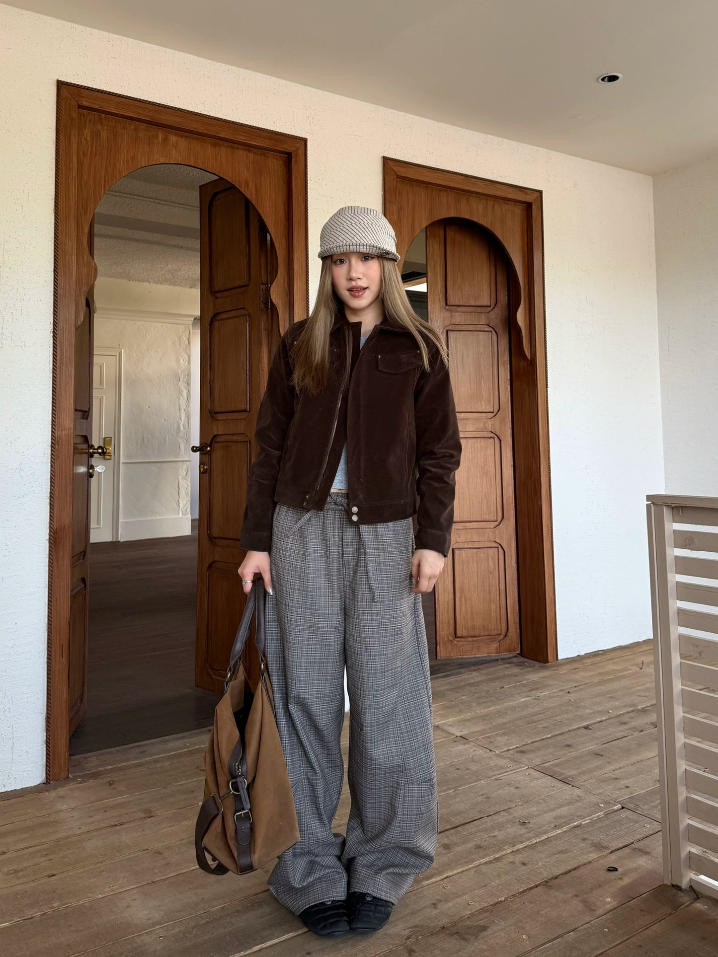 Plaid Patchwork Loose Pants CYE0085