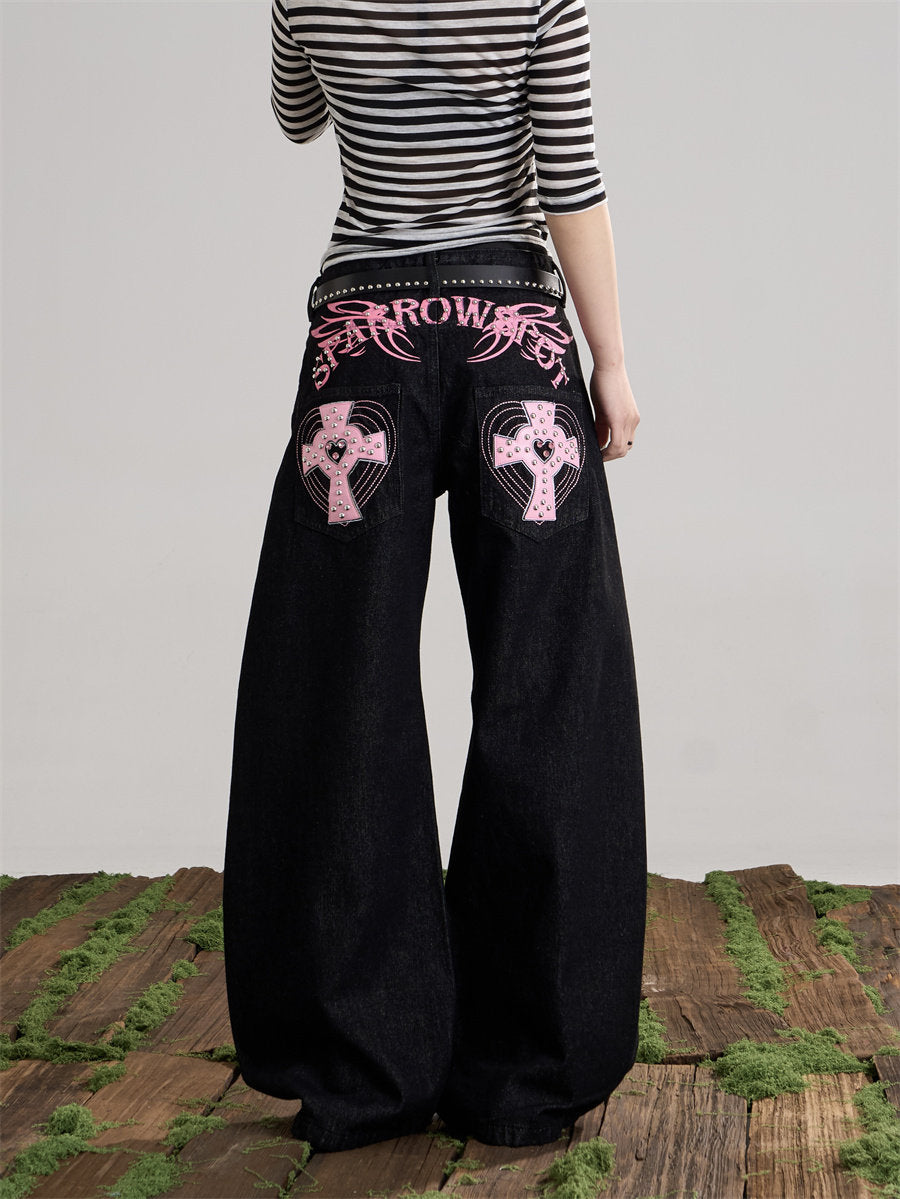 Back Logo Wide Denim Pants ONP0004