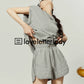 Gray Loose Tops / Shorts LLA0059