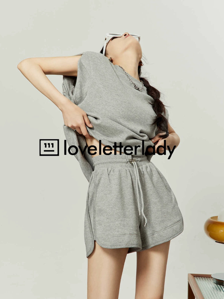 Gray Loose Tops / Shorts LLA0059