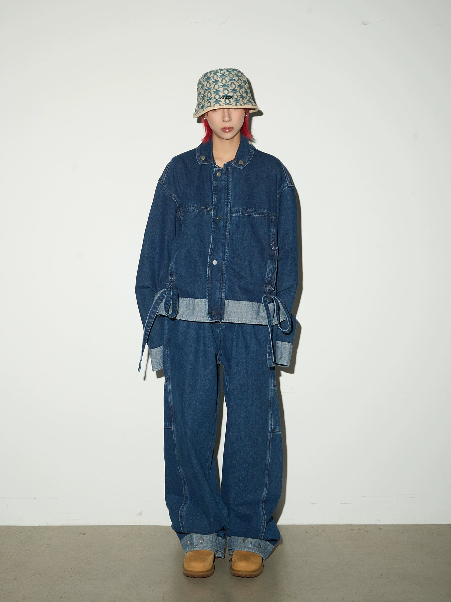 Retro Blue Denim Jacket / Wide Denim Pants MCY0011