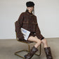 Retro Plaid Collarless Jacket / Mini Skirt SUY0019