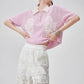 Sheer Short-Sleeve Polo Knit FER0261