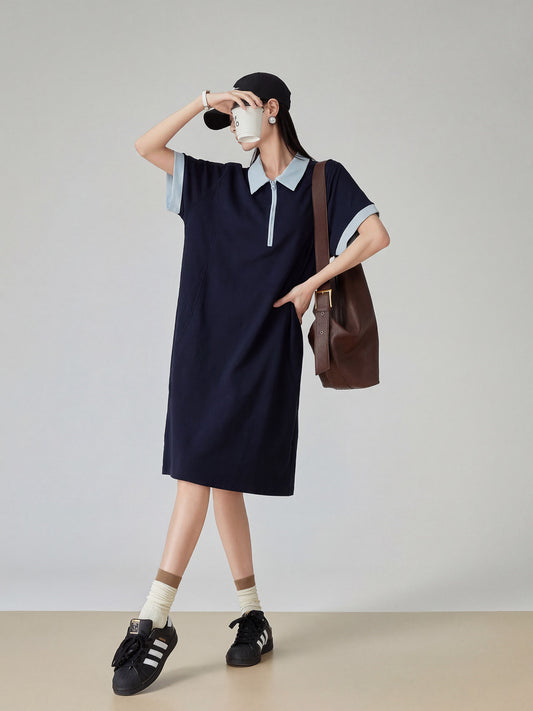 Polo Collar Short Sleeve Dress FER0208