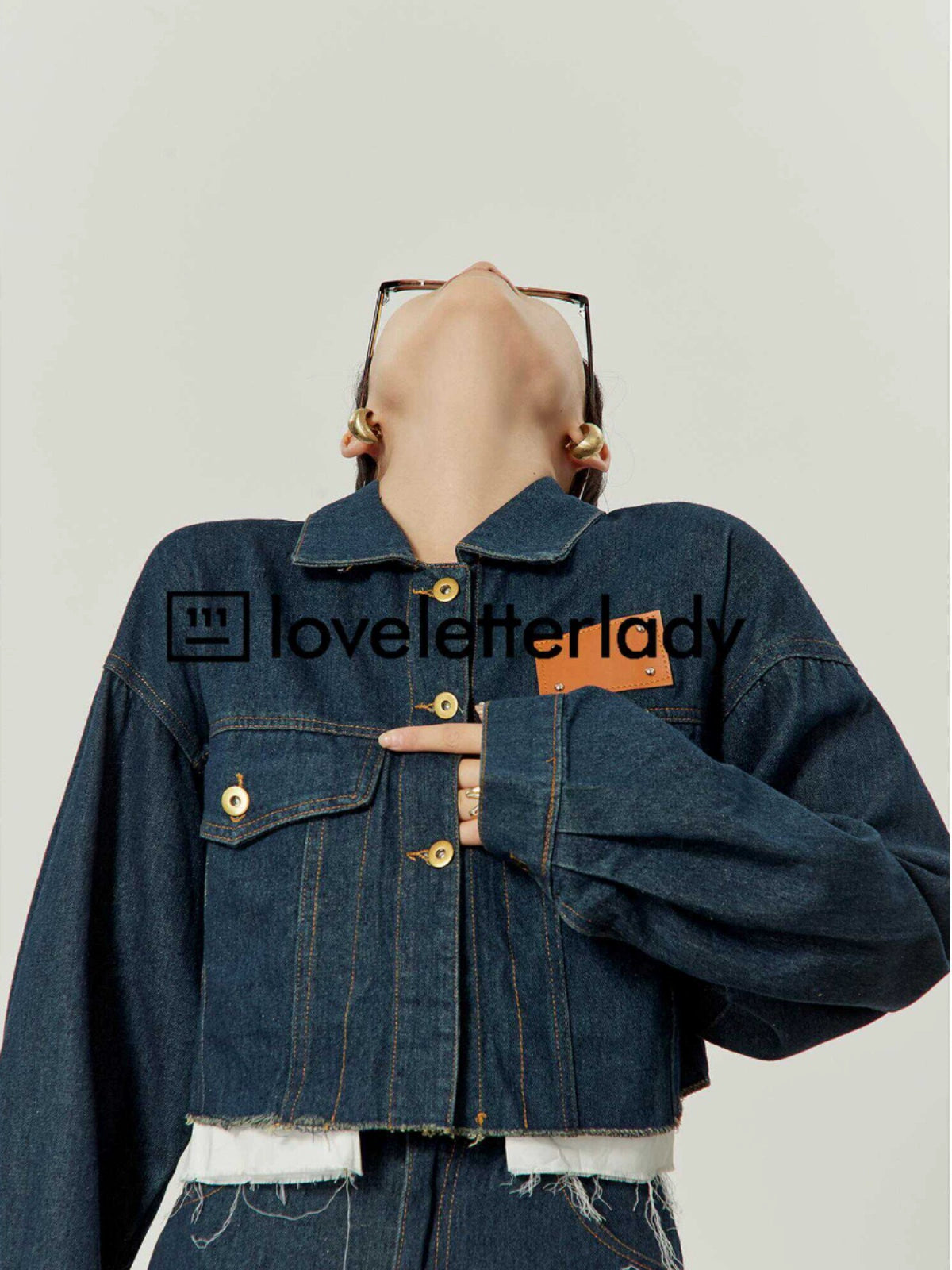 Denim Blue Stitched Denim Jacket & Skirt LLA0320