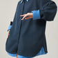 Color-Block Layered Oversized Shirt FER0072