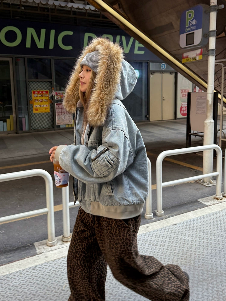 Fur Hood Denim Blouson CYE0072