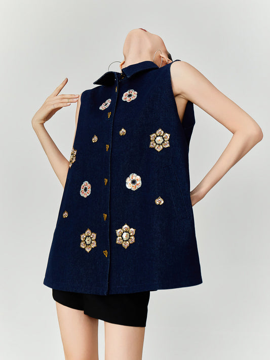 Flower Bijou Flare Silhouette Vest FER0340