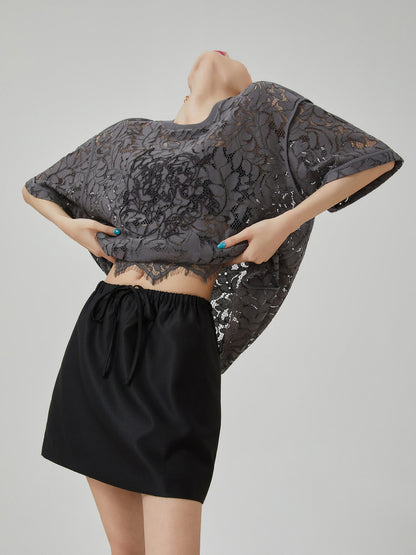 All-Lace Short-Sleeve Top FER0319