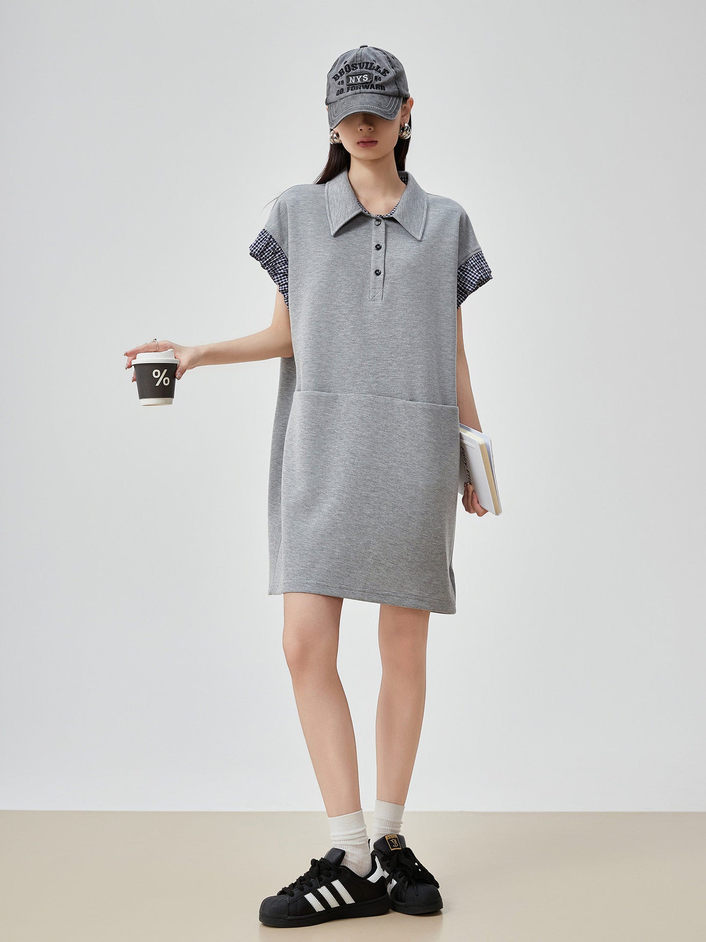 Gingham Check Polo Sweat Dress FER0206