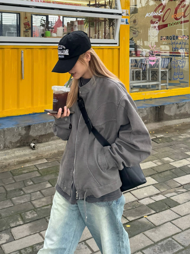 Vintage Washed Zipper Jacket CYE0056