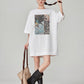 Round-Neck Printed T-Shirt Dress  FER0287