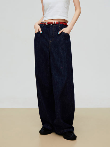 Palm Tree Embroidered Denim Vest / Wide Pants FER0303
