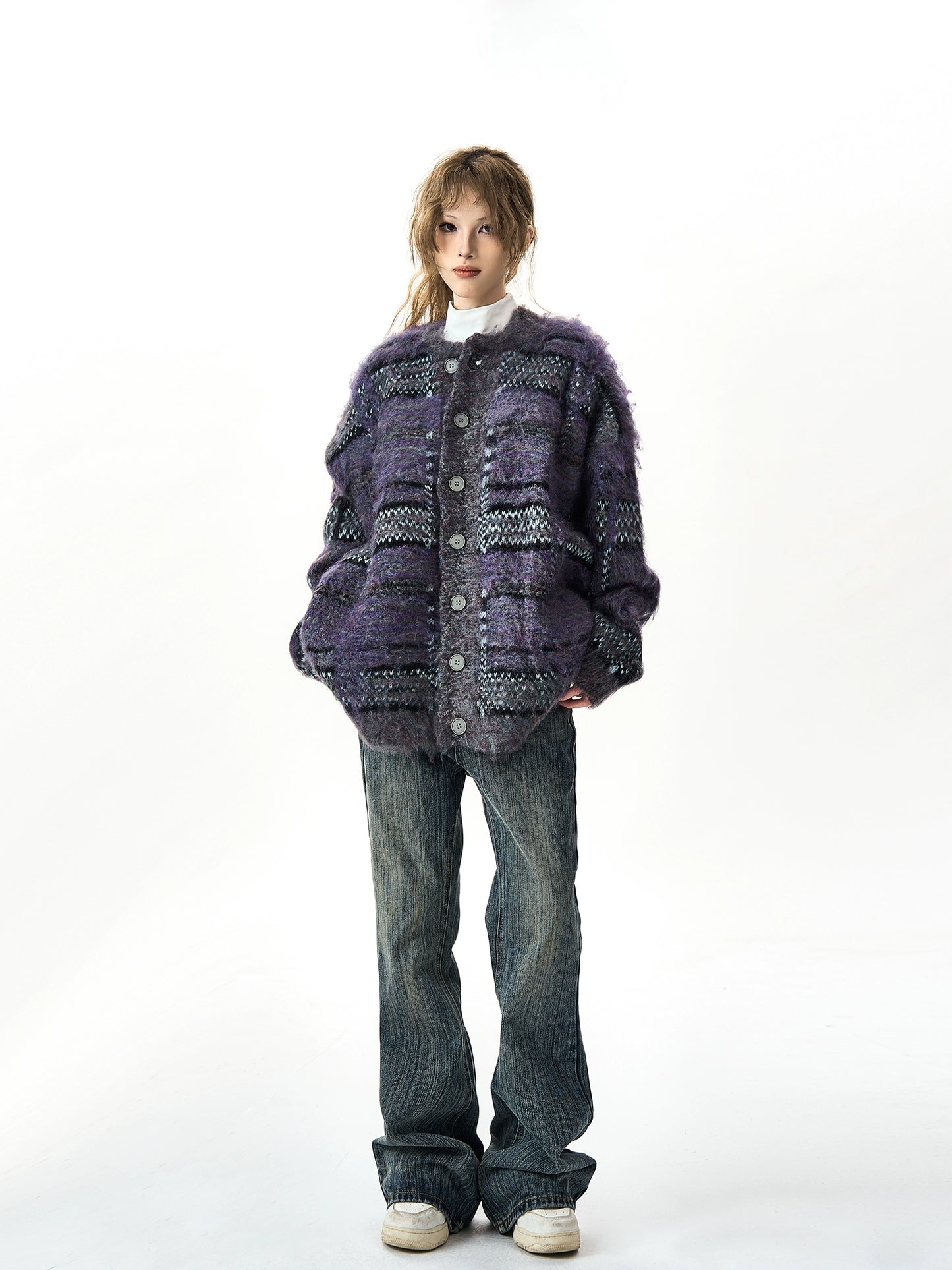 Multi Border Knit Cardigan HGX0037