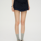 Navy Blue Double Layer Skirt PUC0017