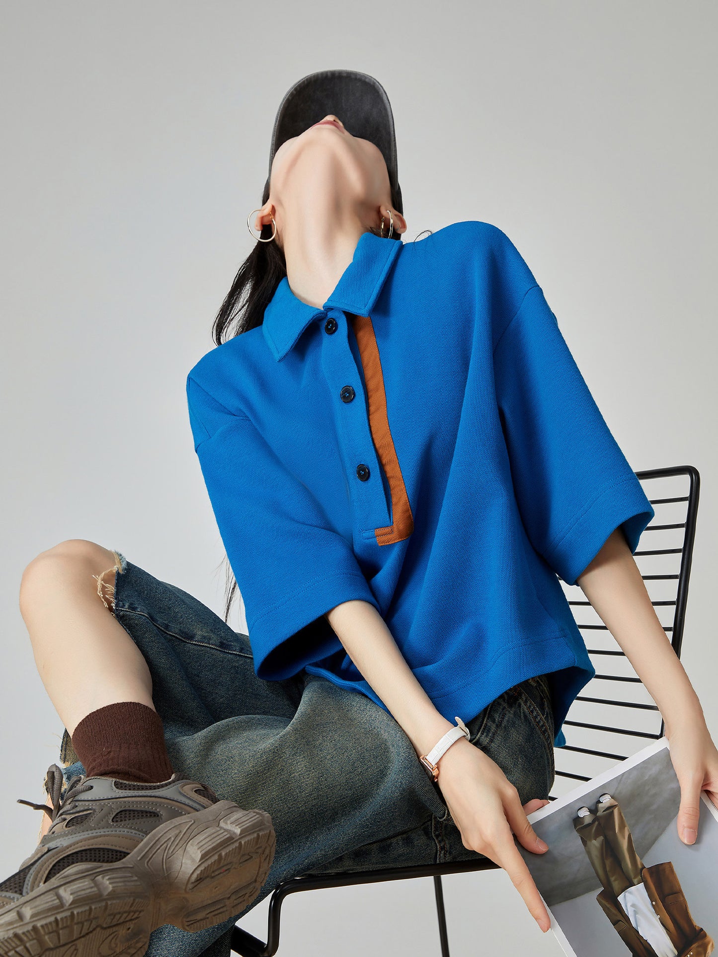 Color-Block Retro Polo Shirt FER0077